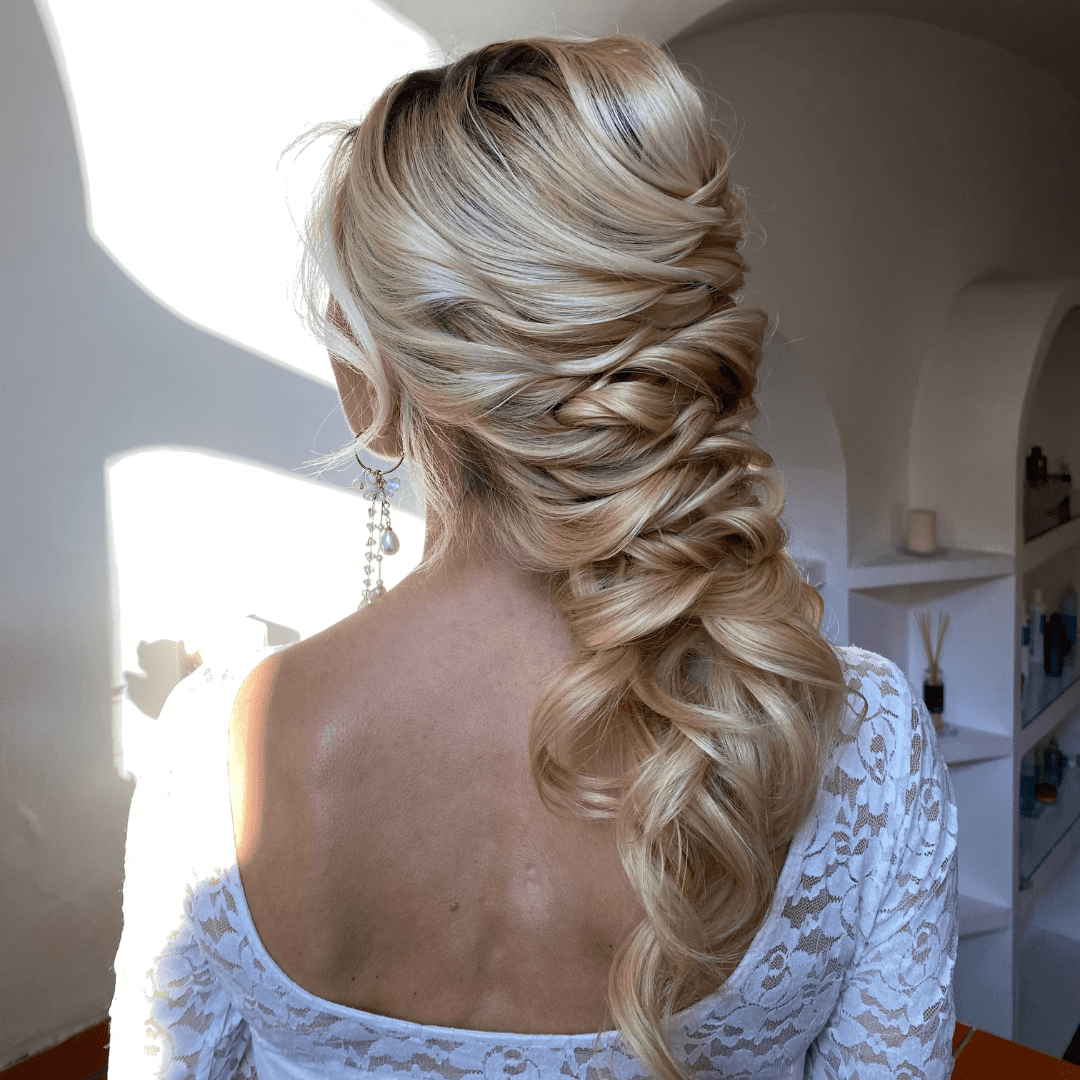 Home trucco acconciature matrimonio acconciatura sposa semiraccolto capelli lunghi